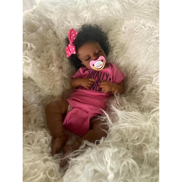 Reborn Baby Dolls Black Girl-20 Inch Realistic Newborn Baby Doll - Picture 2 of 8